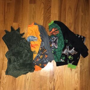 Boys Jurassic World Dinosaur Long Sleeve & Pants Pajama Bundle Size 6/7